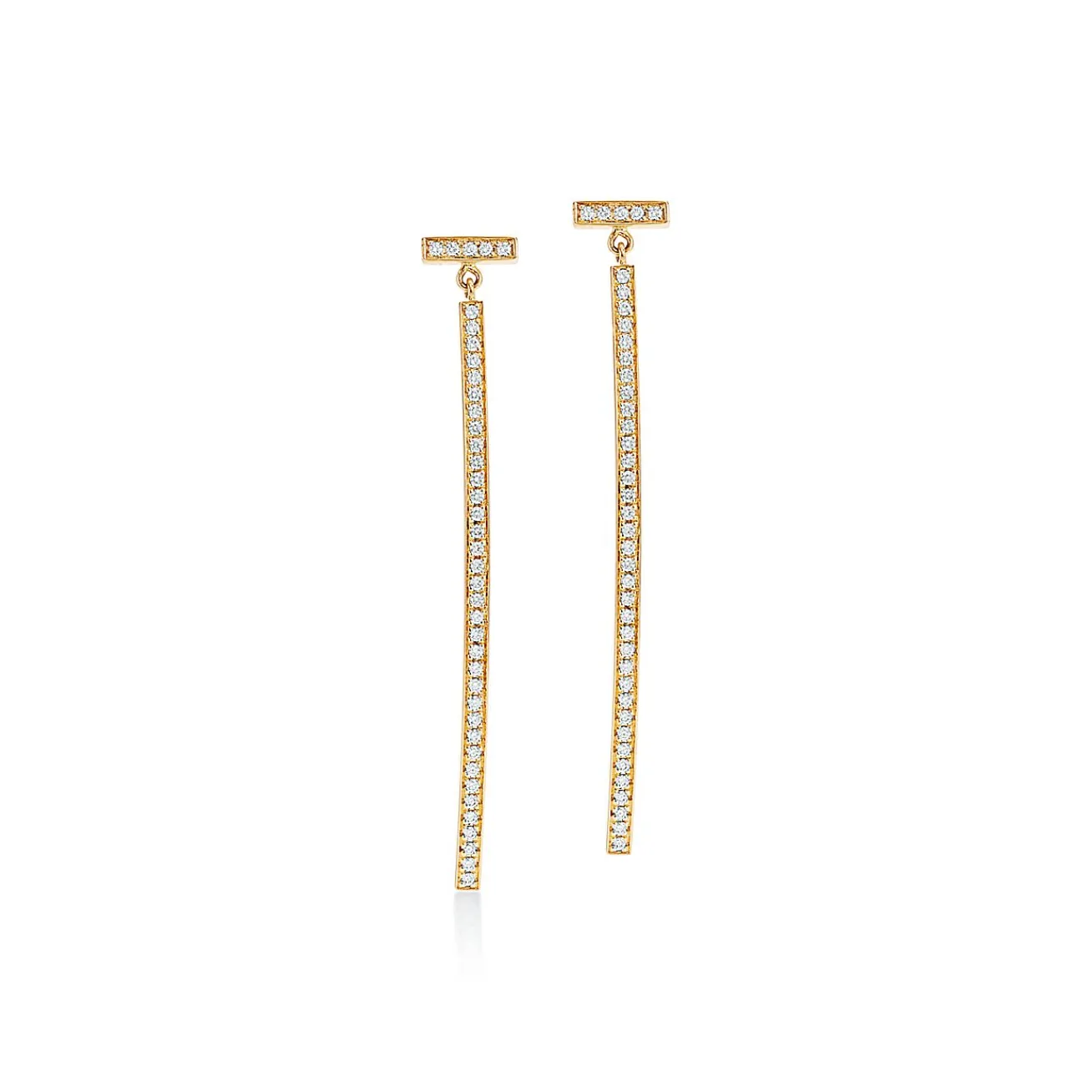 Tiffany & Co. Tiffany T diamond bar earrings in 18k gold. | ^ Earrings|Gold Jewelry