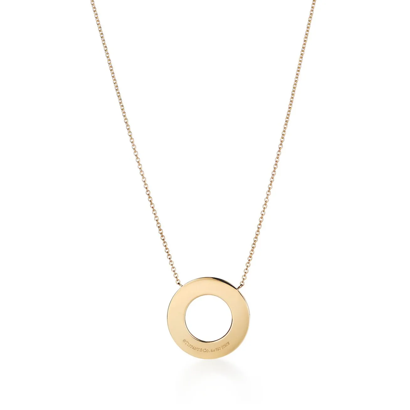 Tiffany & Co. Tiffany T diamond circle pendant in 18k gold. | ^ Necklaces & Pendants|Gold Jewelry