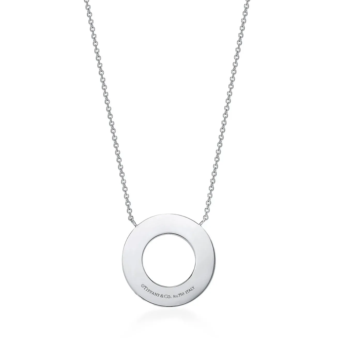 Tiffany & Co. Tiffany T diamond circle pendant in 18k white gold. | ^ Necklaces & Pendants|Diamond Jewelry