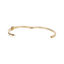 Tiffany & Co. Tiffany T diamond hinged wire bangle in 18k gold, medium. | ^ Bracelets|Gold Jewelry