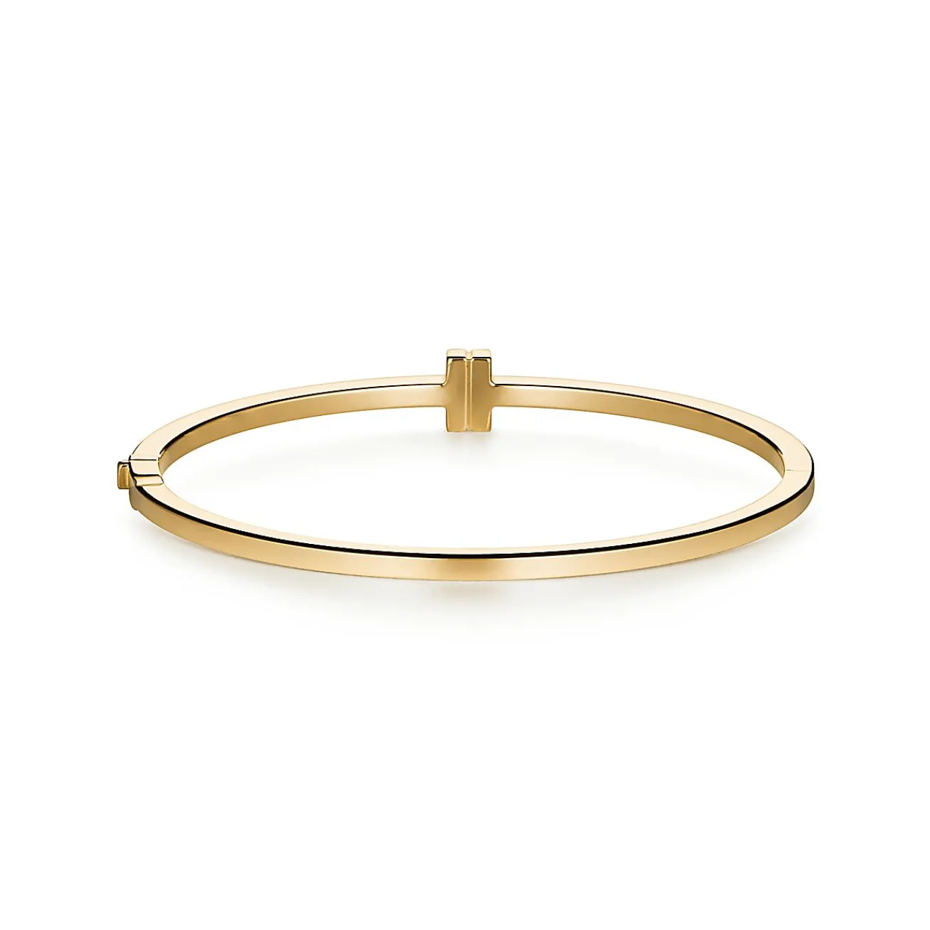 Tiffany & Co. Tiffany T diamond hinged wire bangle in 18k gold, medium. | ^ Bracelets|Gold Jewelry