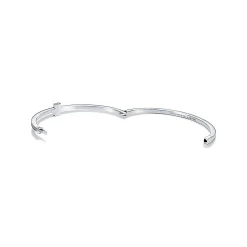 Tiffany & Co. Tiffany T diamond hinged wire bangle in 18k white gold, medium. | ^ Bracelets|Diamond Jewelry