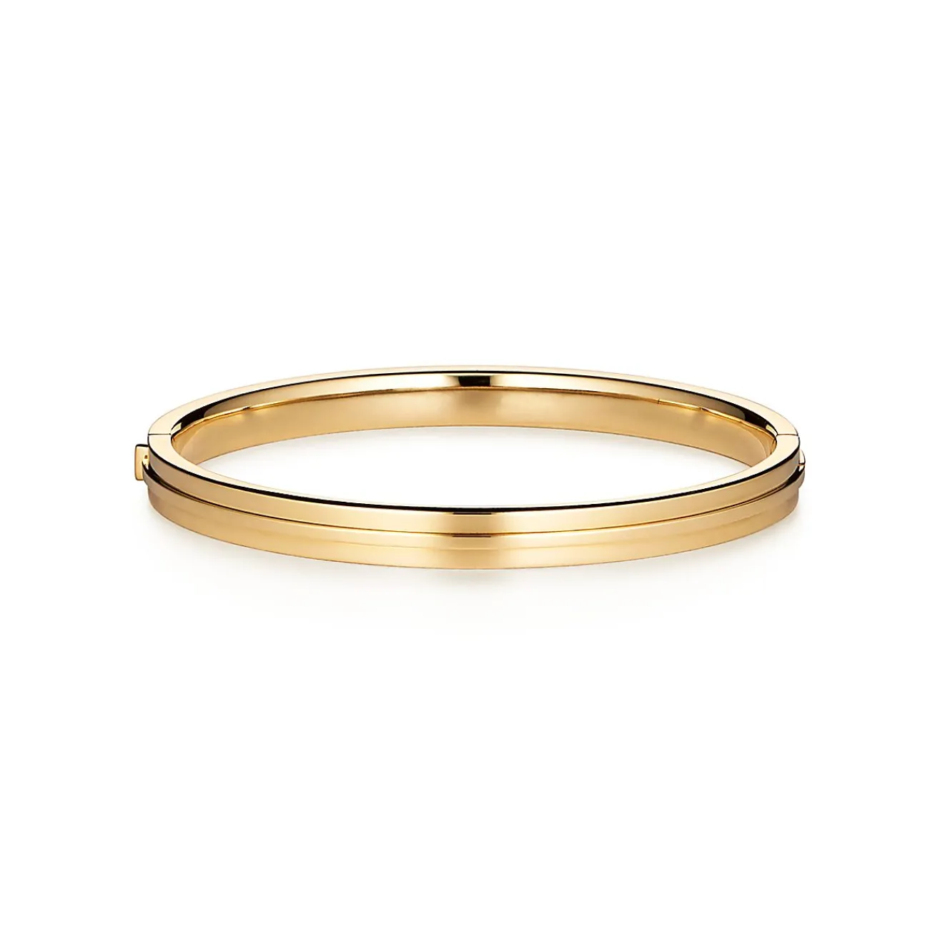 Tiffany & Co. Tiffany T diamond hinged bangle in 18k gold, medium. | ^ Bracelets|Gold Jewelry