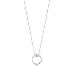 Tiffany & Co. Tiffany T diamond pendant in 18k white gold with a baguette diamond. | ^ Necklaces & Pendants|Diamond Jewelry