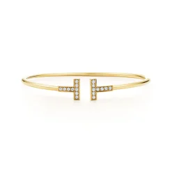 Tiffany & Co. Tiffany T diamond wire bracelet in 18k gold, medium. | ^ Bracelets|Men's Jewelry