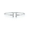 Tiffany & Co. Tiffany T diamond wire bracelet in 18k white gold, medium. | ^ Bracelets|Men's Jewelry