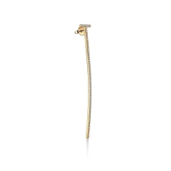 Tiffany & Co. Tiffany T elongated wire bar earrings in 18k gold with diamonds. | ^ Earrings|Gold Jewelry