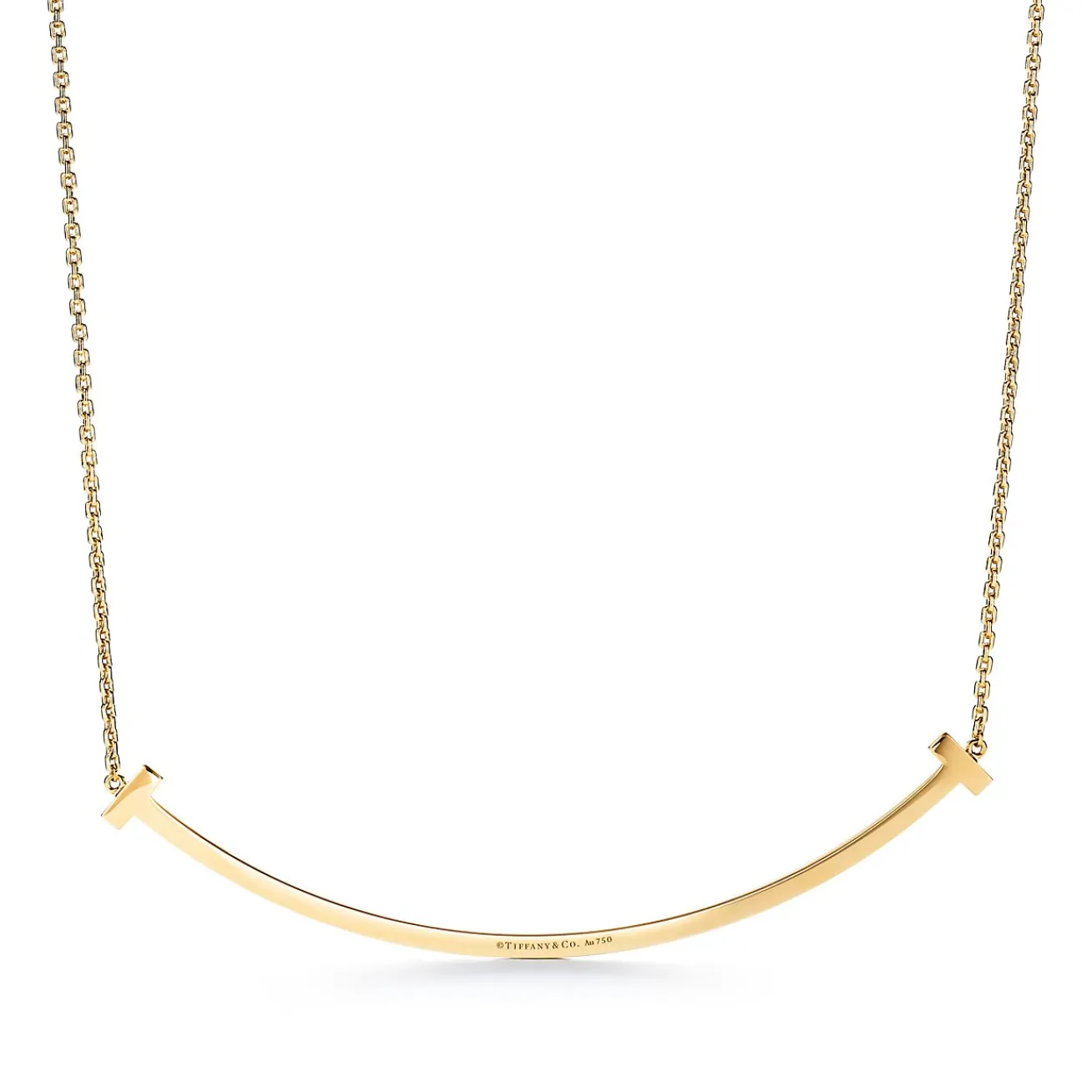 Tiffany & Co. Tiffany T extra large smile pendant in 18k gold. | ^ Necklaces & Pendants|Men's Jewelry