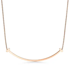 Tiffany & Co. Tiffany T extra large smile pendant in 18k rose gold. | ^ Necklaces & Pendants|Men's Jewelry