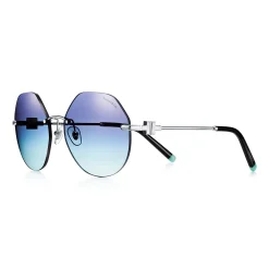 Tiffany & Co. Tiffany T Hexagonal Sunglasses in Silver-colored Metal with Mother-of-pearl | ^ Tiffany T|Sunglasses
