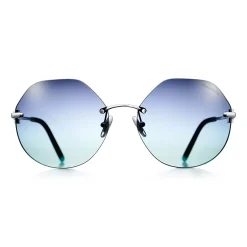 Tiffany & Co. Tiffany T Hexagonal Sunglasses in Silver-colored Metal with Mother-of-pearl | ^ Tiffany T|Sunglasses