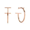 Tiffany & Co. Tiffany T hoop earrings in 18k rose gold, medium. | ^ Earrings|Hoop Earrings