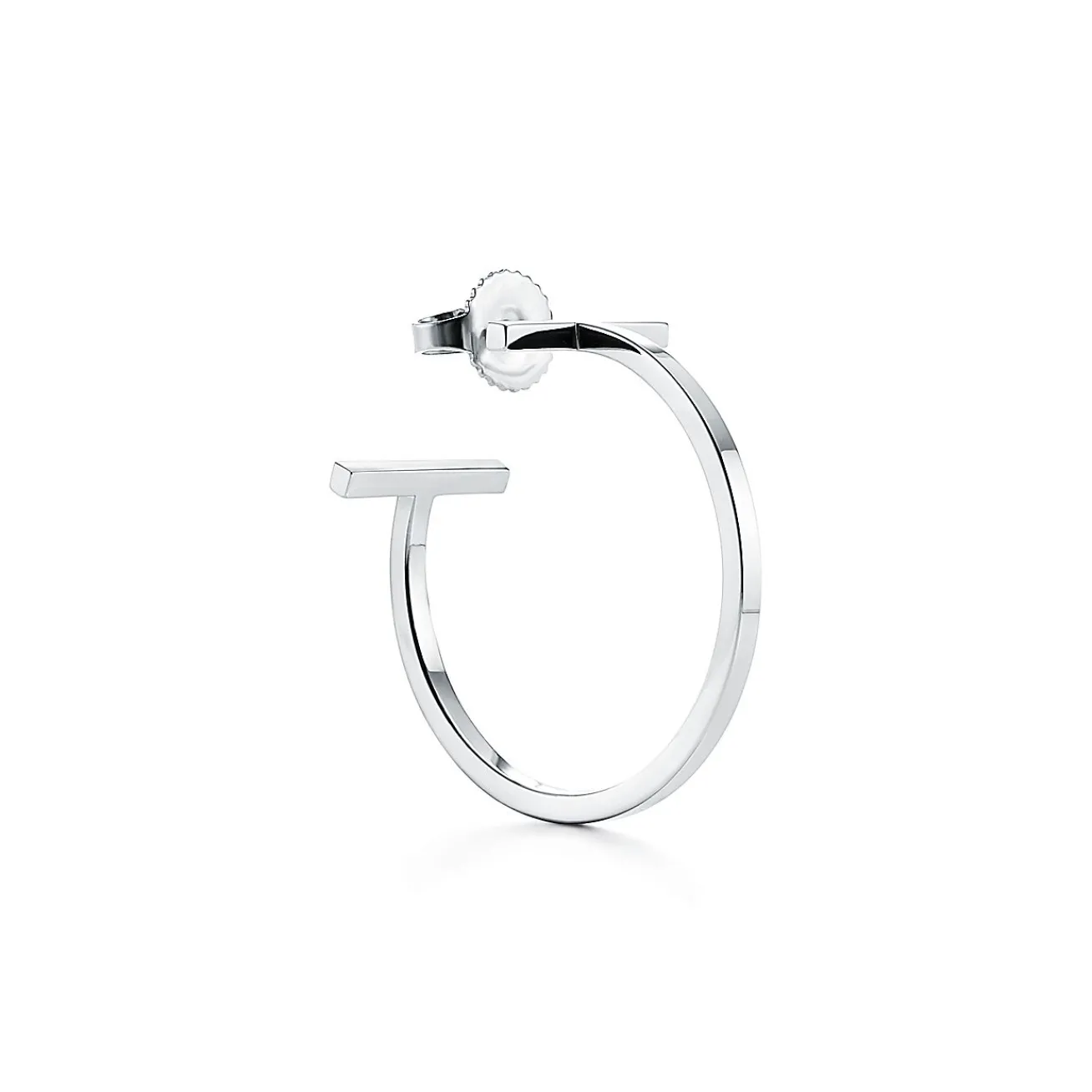 Tiffany & Co. Tiffany T hoop earrings in 18k white gold, medium. | ^ Earrings|Hoop Earrings