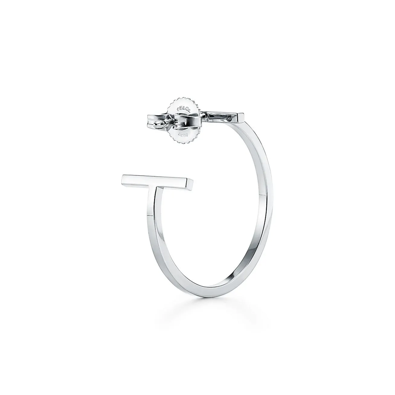 Tiffany & Co. Tiffany T hoop earrings in 18k white gold, medium. | ^ Earrings|Hoop Earrings
