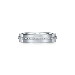 Tiffany & Co. Tiffany T narrow diamond ring in 18k white gold, 4.5 mm wide. | ^Women Rings|Men's Jewelry