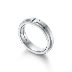 Tiffany & Co. Tiffany T narrow ring in 18k white gold, 4.5 mm wide. | ^Women Rings|Men's Jewelry