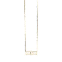 Tiffany & Co. Tiffany T open horizontal diamond bar pendant in 18k gold. | ^ Necklaces & Pendants|Gold Jewelry
