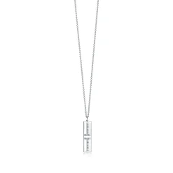 Tiffany & Co. Tiffany T open vertical diamond bar pendant in 18k white gold. | ^ Necklaces & Pendants|Diamond Jewelry