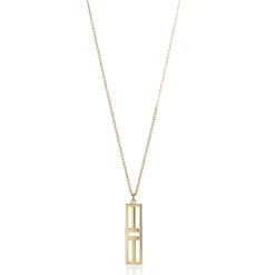 Tiffany & Co. Tiffany T open vertical diamond bar pendant in 18k gold. | ^ Necklaces & Pendants|Gold Jewelry