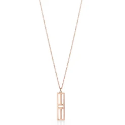 Tiffany & Co. Tiffany T open vertical diamond bar pendant in 18k rose gold. | ^ Necklaces & Pendants|Rose Gold Jewelry