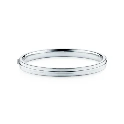 Tiffany & Co. Tiffany T pavé diamond hinged bangle in 18k white gold, large. | ^ Bracelets|Diamond Jewelry