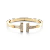 Tiffany & Co. Tiffany T pavé diamond square bracelet in 18k gold, medium. | ^ Bracelets|Men's Jewelry