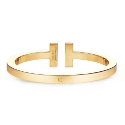 Tiffany & Co. Tiffany T pavé diamond square bracelet in 18k gold, medium. | ^ Bracelets|Men's Jewelry