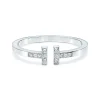 Tiffany & Co. Tiffany T princess-cut diamond square bracelet in 18k white gold, large. | ^ Bracelets|Diamond Jewelry