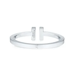 Tiffany & Co. Tiffany T princess-cut diamond square bracelet in 18k white gold, large. | ^ Bracelets|Diamond Jewelry