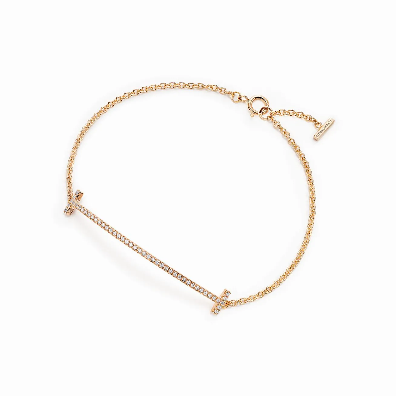 Tiffany & Co. Tiffany T Smile Bracelet in Yellow Gold with Diamonds | ^ Bracelets|Gold Jewelry