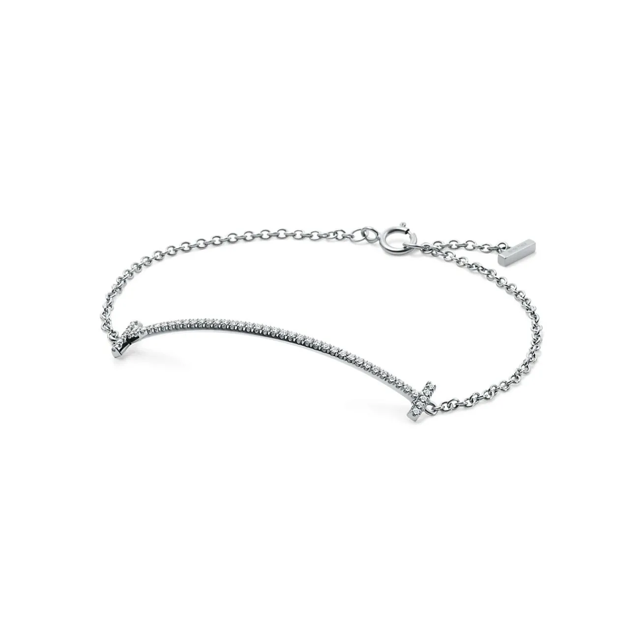 Tiffany & Co. Tiffany T Smile Bracelet in White Gold with Diamonds | ^ Bracelets|Diamond Jewelry