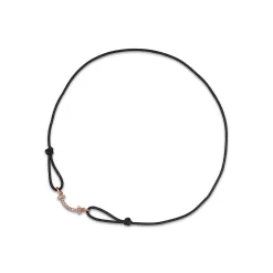 Tiffany & Co. Tiffany T Smile Bracelet in Rose Gold on a Black Cord with Diamonds | ^ Bracelets|Rose Gold Jewelry