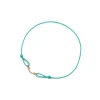 Tiffany & Co. Tiffany T Smile Bracelet in Yellow Gold on a Blue Cord with Diamonds | ^ Bracelets|Gifts for Her