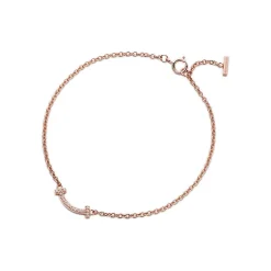 Tiffany & Co. Tiffany T smile bracelet in 18k rose gold with diamonds, medium. | ^ Bracelets|Rose Gold Jewelry