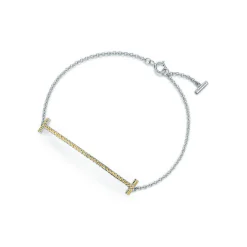 Tiffany & Co. Tiffany T Smile Chain Bracelet in White Gold with Yellow Sapphires | ^ Bracelets|Colored Gemstone Jewelry