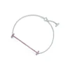 Tiffany & Co. Tiffany T Smile Chain Bracelet in White Gold with Pink Sapphires | ^ Bracelets|Colored Gemstone Jewelry