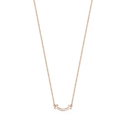 Tiffany & Co. Tiffany T smile pendant in 18k rose gold with diamonds, mini. | ^ Necklaces & Pendants|Rose Gold Jewelry