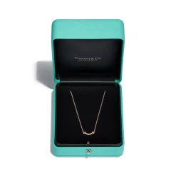 Tiffany & Co. Tiffany T smile pendant in 18k rose gold with diamonds, mini. | ^ Necklaces & Pendants|Rose Gold Jewelry
