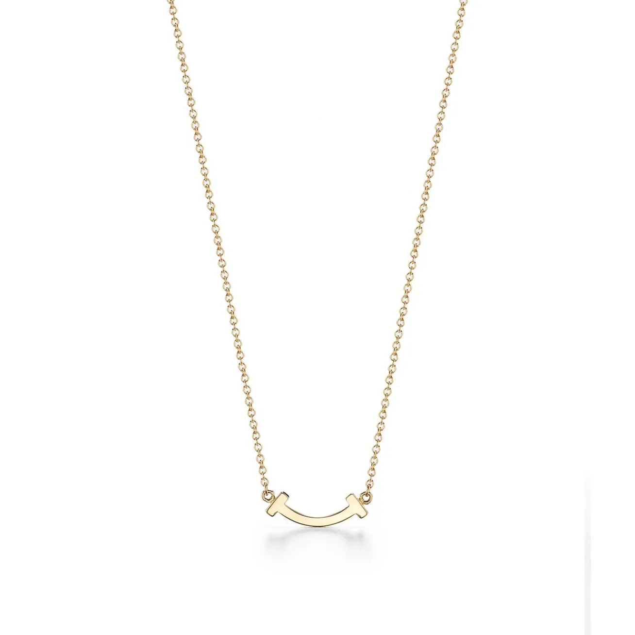 Tiffany & Co. Tiffany T smile pendant in 18k gold with diamonds, mini. | ^ Necklaces & Pendants|Gold Jewelry