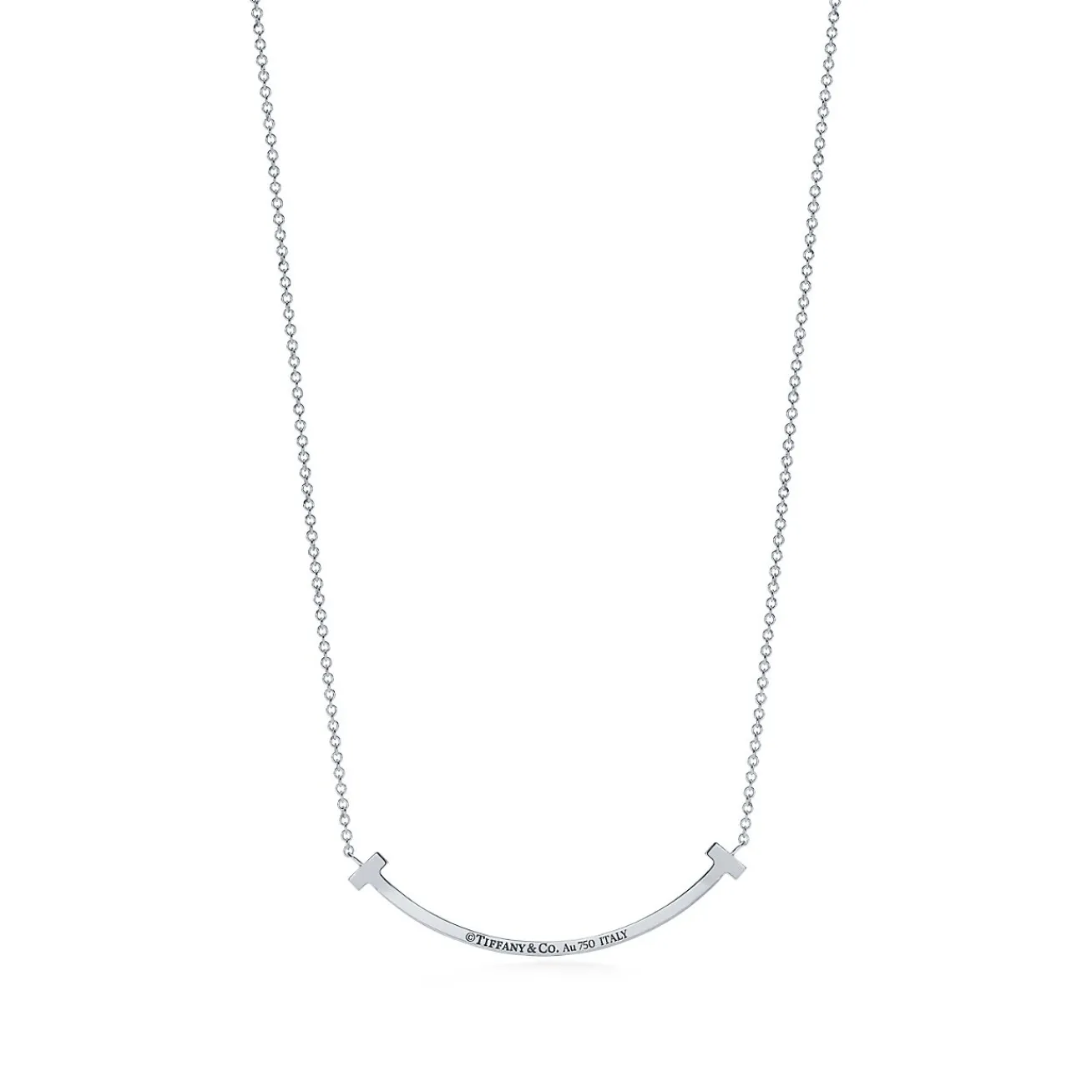 Tiffany & Co. Tiffany T Smile Pendant in White Gold with Diamonds, Small | ^ Necklaces & Pendants|Diamond Jewelry