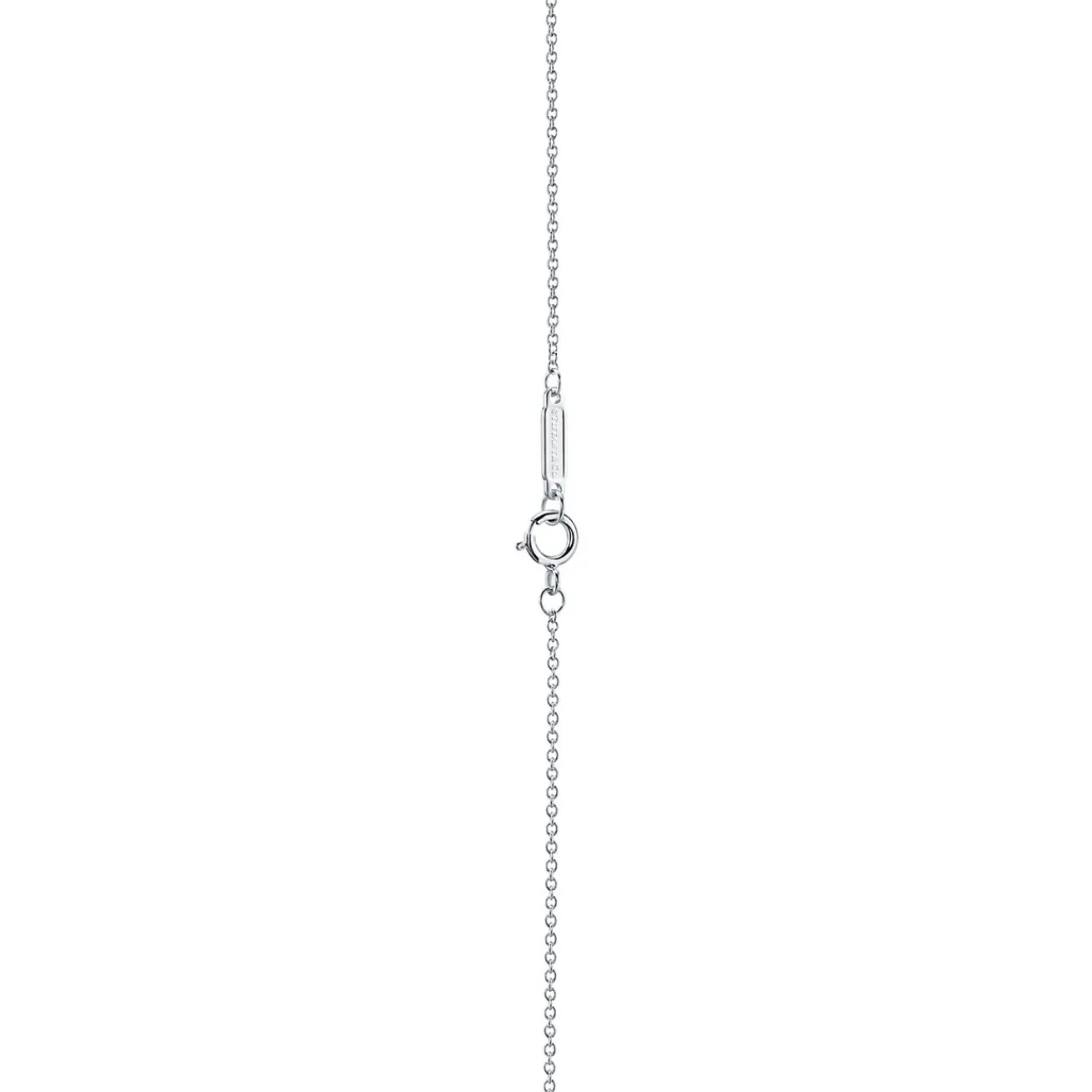 Tiffany & Co. Tiffany T smile pendant in 18k white gold with blue topazes, small. | ^ Necklaces & Pendants|Colored Gemstone Jewelry