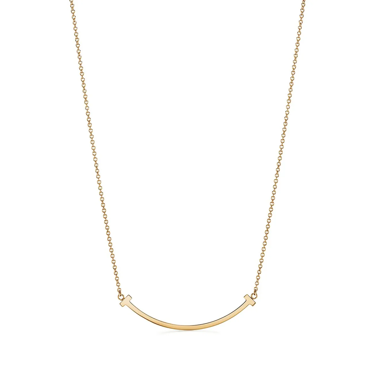 Tiffany & Co. Tiffany T Smile Pendant in Yellow Gold with Diamonds, Small | ^ Necklaces & Pendants|Gifts for Her
