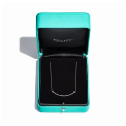 Tiffany & Co. Tiffany T Smile Pendant in Yellow Gold with Diamonds, Small | ^ Necklaces & Pendants|Gifts for Her
