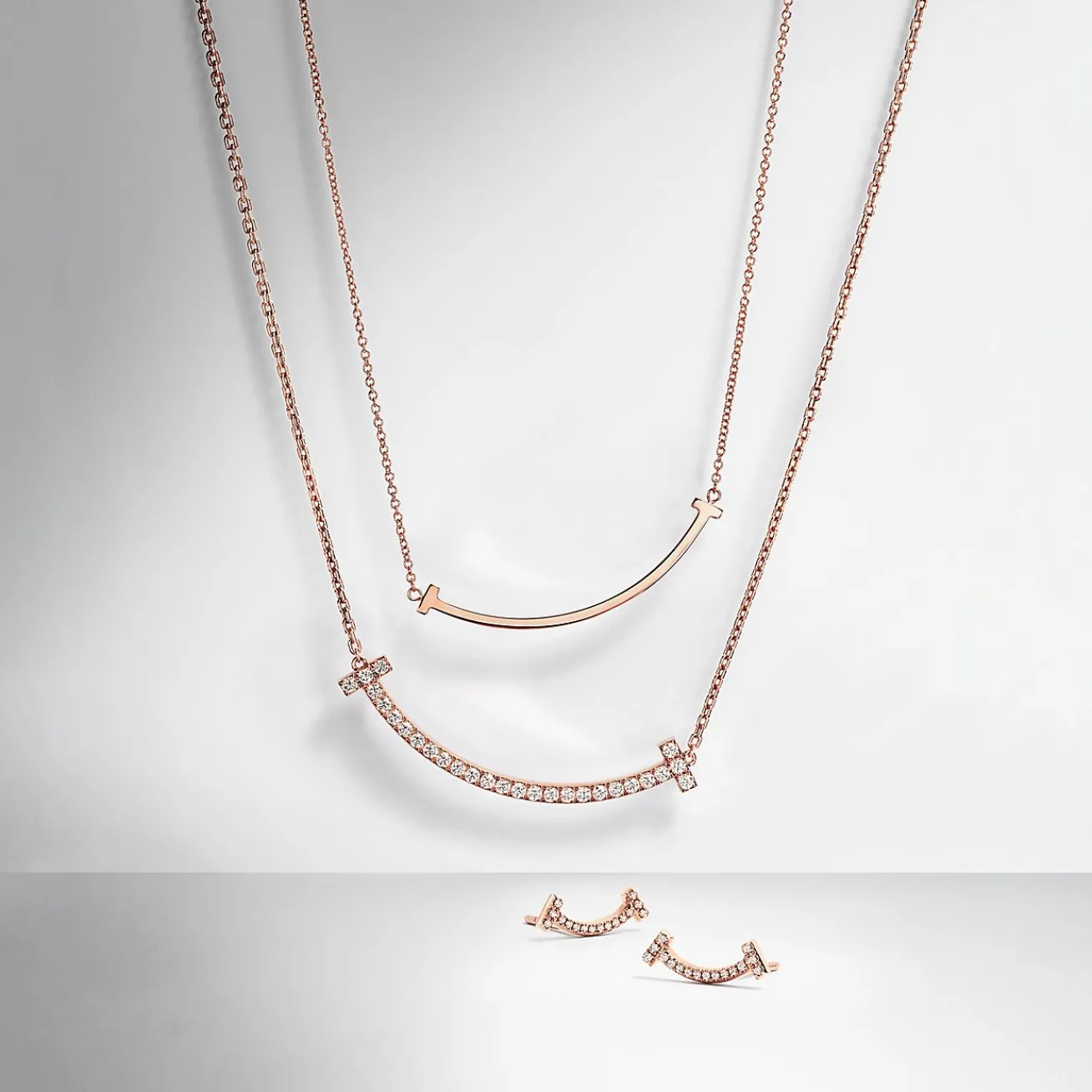 Tiffany & Co. Tiffany T Smile Pendant in Rose Gold, Small | ^ Necklaces & Pendants|Men's Jewelry