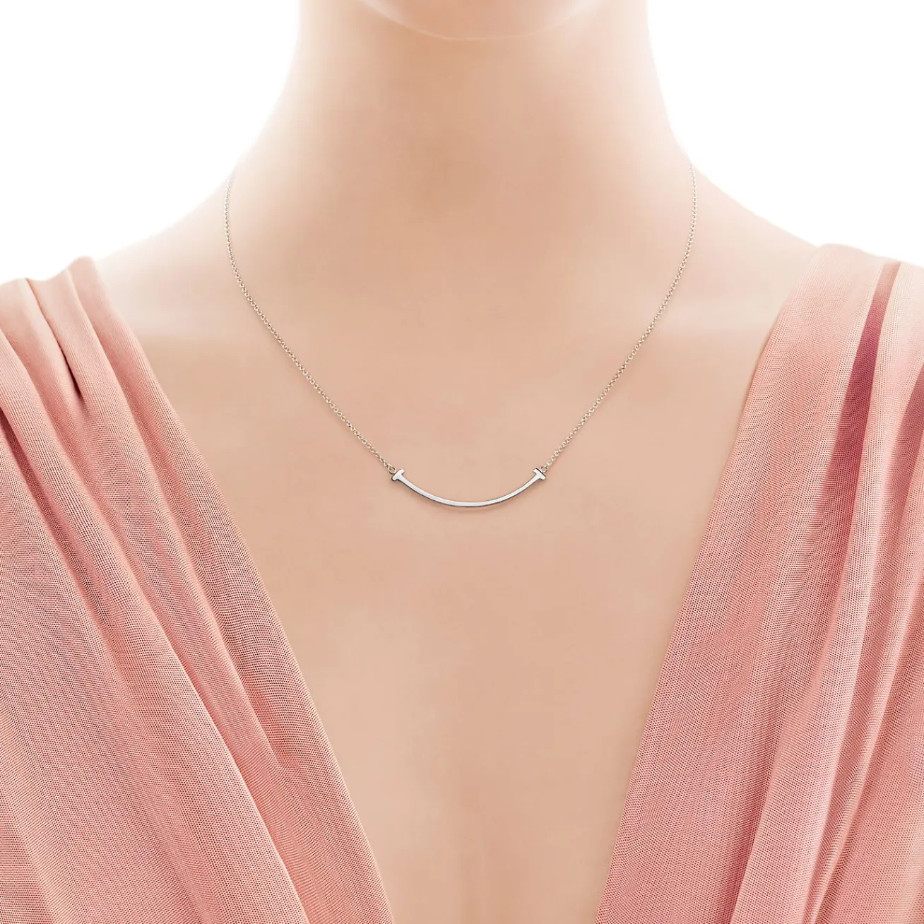 Tiffany & Co. Tiffany T Smile Pendant in White Gold, Small | ^ Necklaces & Pendants|Men's Jewelry