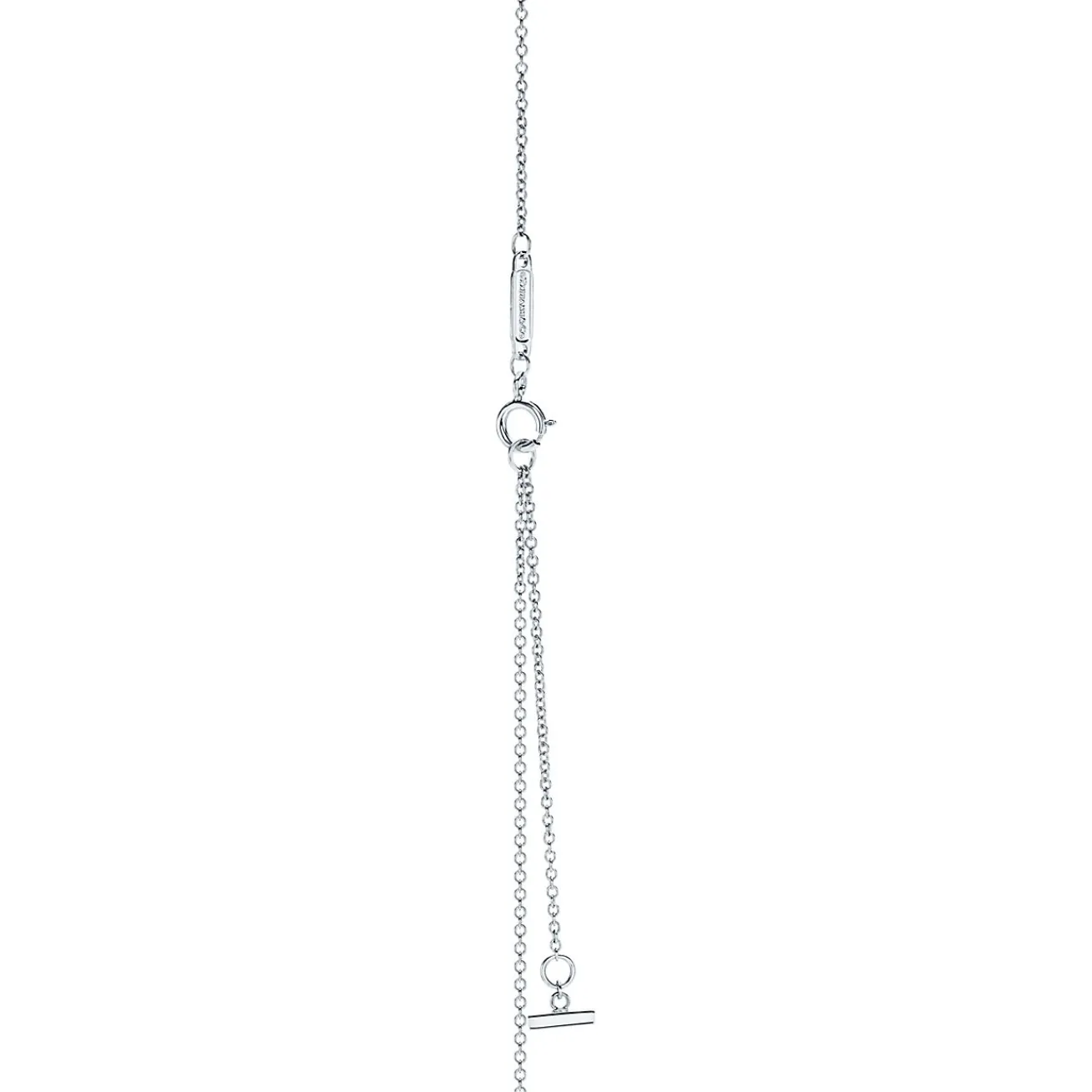 Tiffany & Co. Tiffany T smile pendant in 18k white gold with rubies, small. | ^ Necklaces & Pendants|Colored Gemstone Jewelry