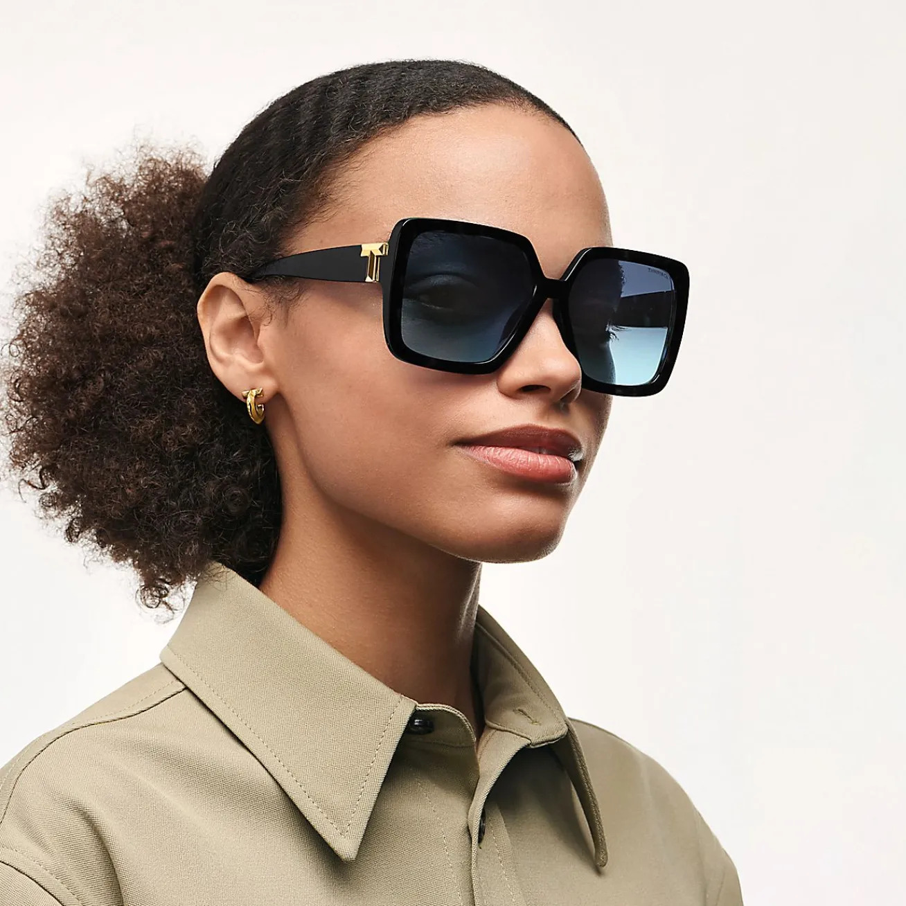 Tiffany & Co. Tiffany T Sunglasses in Black Acetate with Tiffany Blue® Lenses | ^Women Tiffany T|Gifts $1,500 & Under