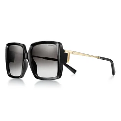 Tiffany & Co. Tiffany T Sunglasses in Black Acetate with Gray Gradient Lenses | ^Women Tiffany T|Sunglasses