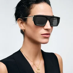 Tiffany & Co. Tiffany T Sunglasses in Black Acetate with Dark Gray Lenses | ^Women Tiffany T|Sunglasses