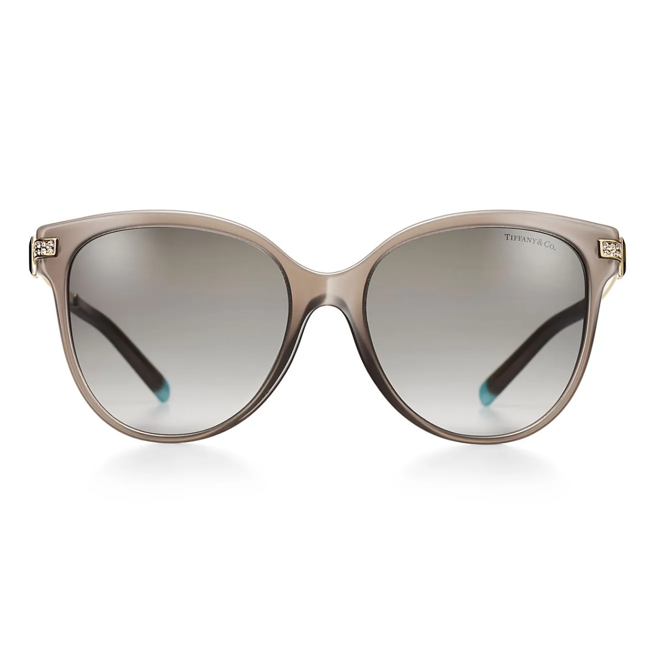 Tiffany & Co. Tiffany T Sunglasses in Opal Taupe Acetate with Gradient Gray Lenses | ^ Tiffany T|Sunglasses